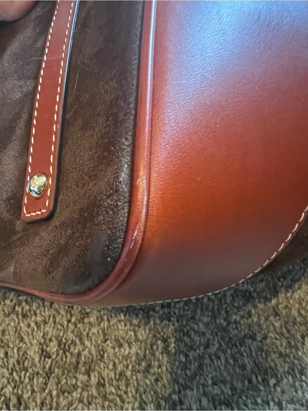 Dooney & Bourke Chocolate Brown Suede Leather Tote - Picture 6 of 13